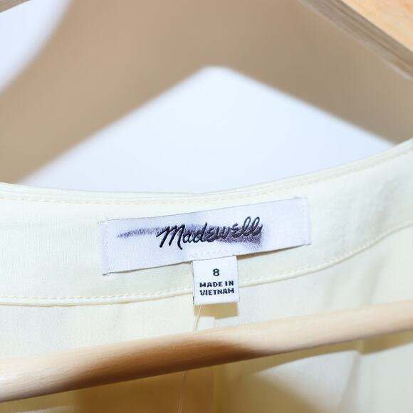 Madewell NWT Flo Top Lemon Yellow V neck Sleeveless Button Front Size 8 - Picture 11 of 13